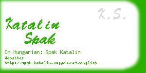 katalin spak business card